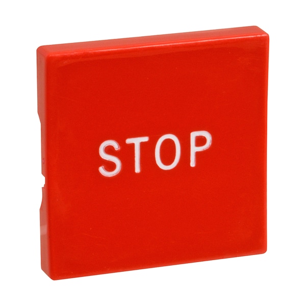 Button, Red/Sq W/ Stop Marking